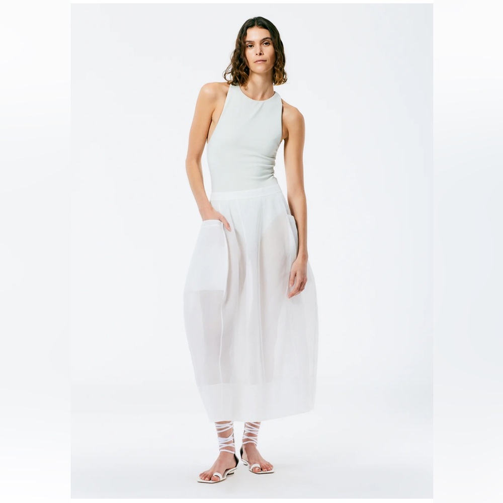Tibi Starch Cotton Organza Lantern Skirt